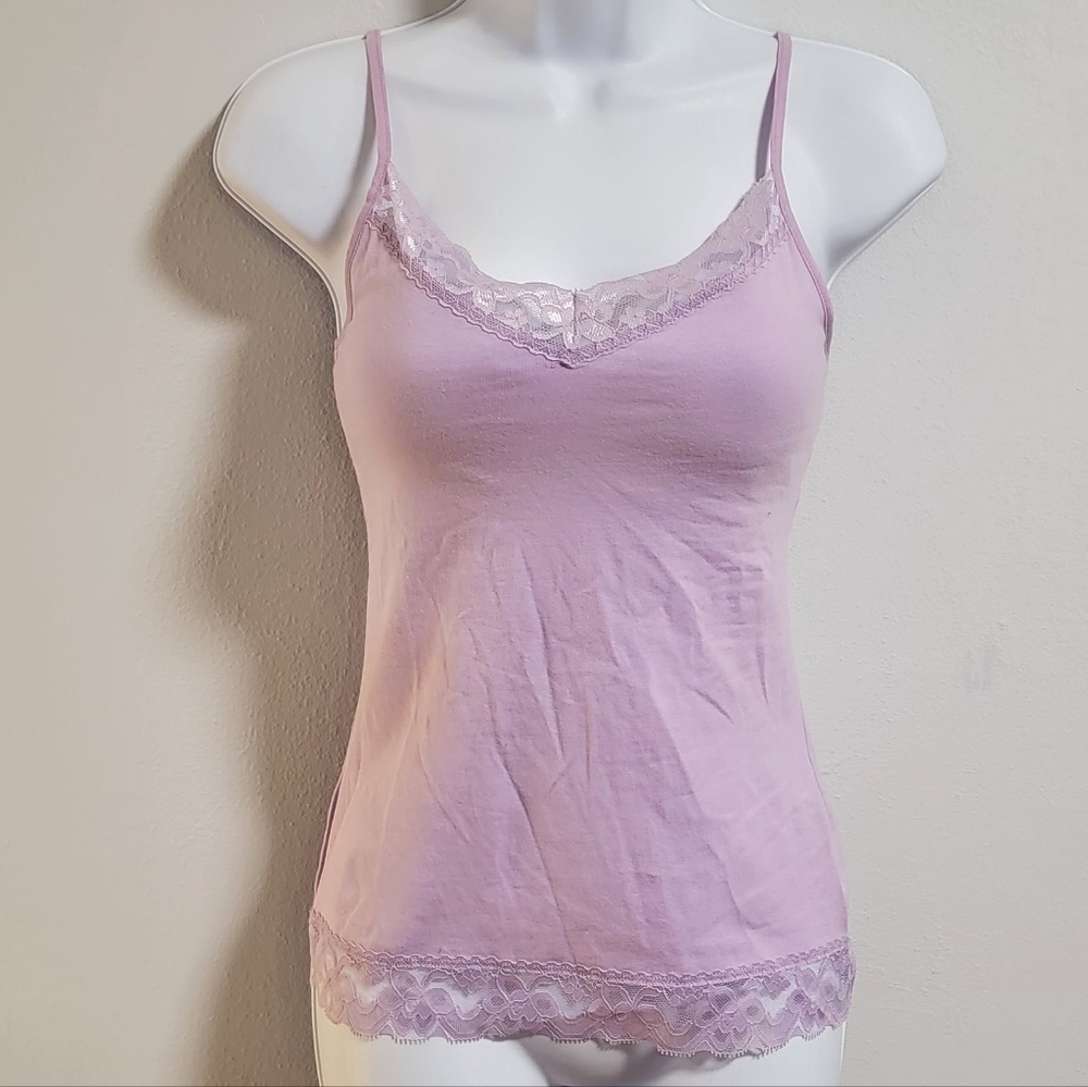 S Y2K Padded Lace Trimmed Cami V-neck Fairy Layering Coquette Delicate Bra Tank